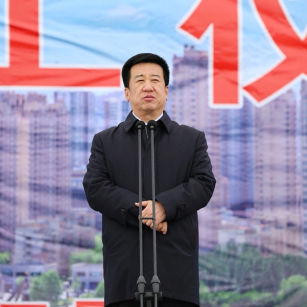 包头市桑干河道域“十里河生态建复工程”开工典礼进行